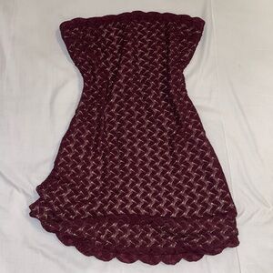 MESHKI AMADEA LACE MINI DRESS - PLUM